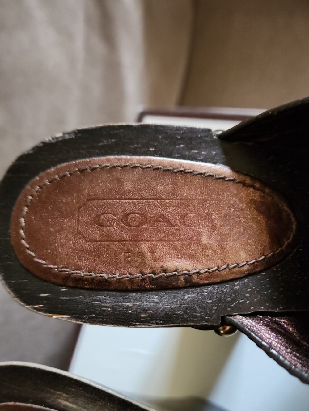 Pre-loved Coach Multicolor Patchwork Velvet Studded Mules - Picture 2 of 11